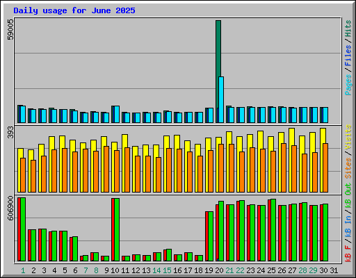 Daily usage for June 2025