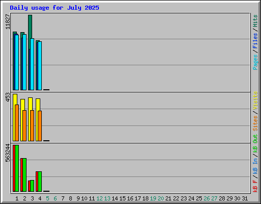 Daily usage for July 2025