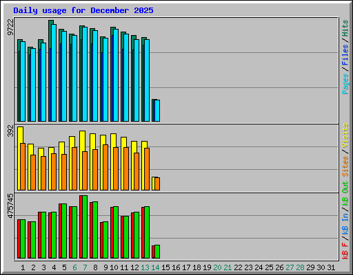 Daily usage for December 2025